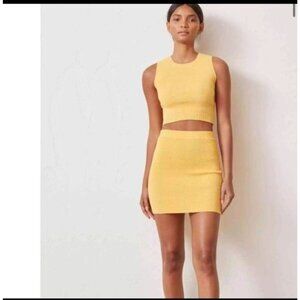 Bec + Bridge Size 4 Lemon Squeezy Knit Mini Skirt High Waist Bodycon